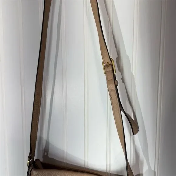 Tory Burch McGraw Crossbody Bag Devon Sand Pebbled Leather w/ Dust Bag Designer - Picture 10 of 12